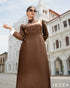 Color-Block Satin & Chiffon Dress 63711